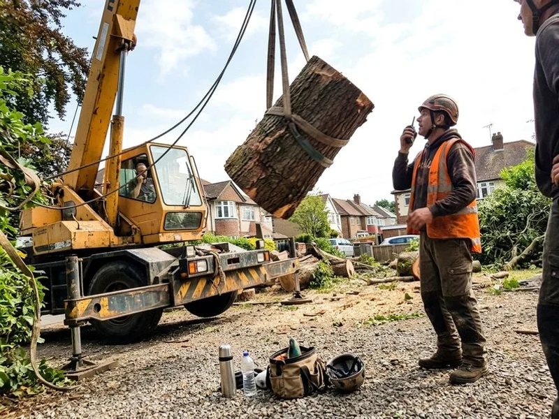 Crane-Assisted Tree Removal project in Westchester County