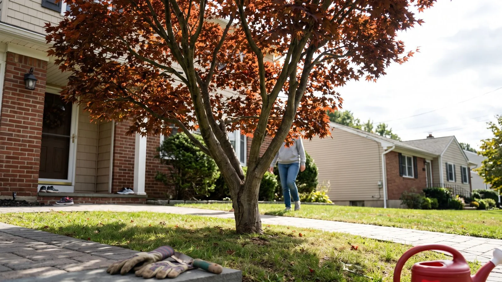 Well-pruned mature maple in Westchester yard