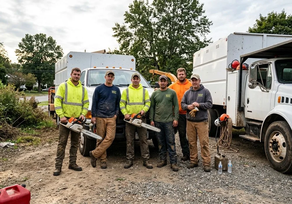 Westchester Tree Pros crew with equipment